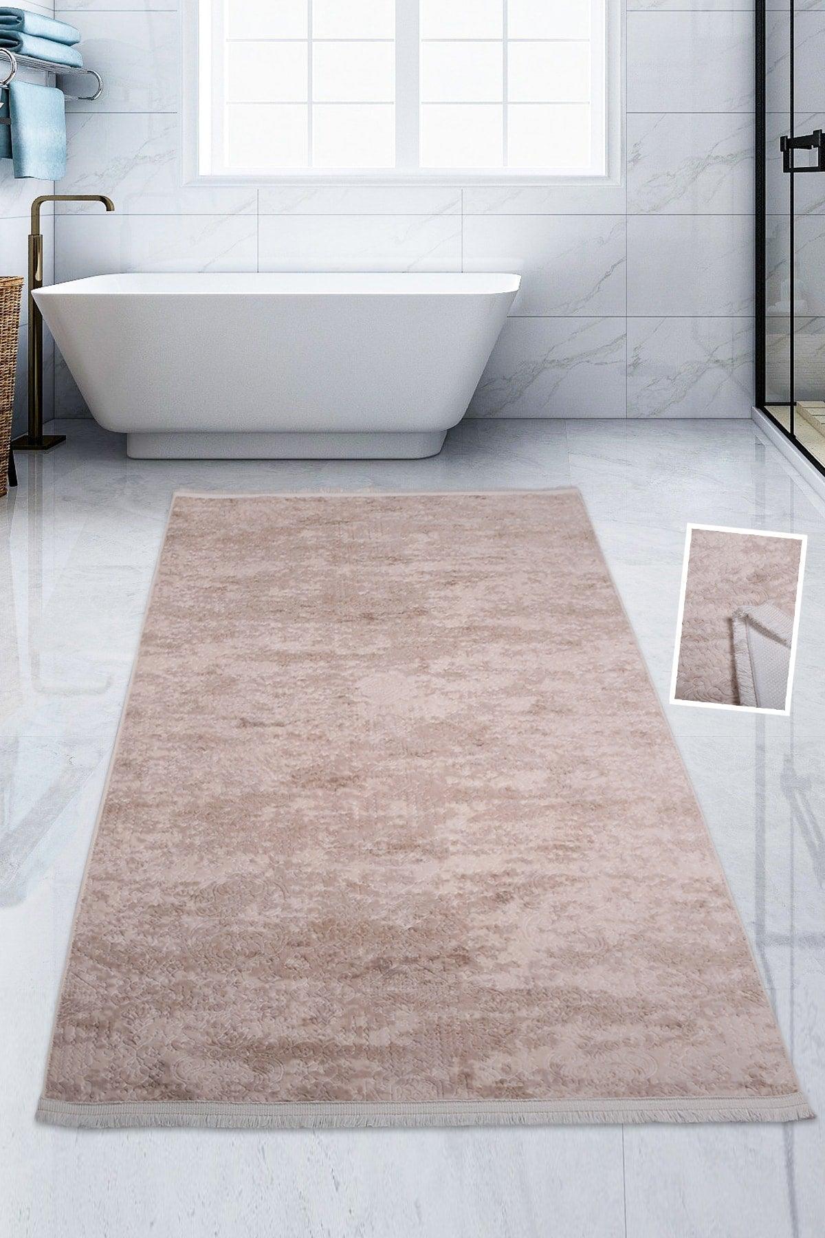 Nova Mink 100x200 Cm Cotton Non-Slip Base Plush Bath Mat Big Tassels Bathroom Rug - Swordslife