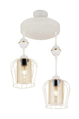 Parachute Pendant Lamp Set of 2 White Modern Downward Facing Chandelier
