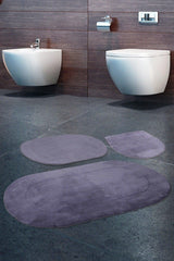 Rixos Gray 3 Pcs Bathroom Carpet Mat Set Non-Slip Toilet Seat Set - Swordslife