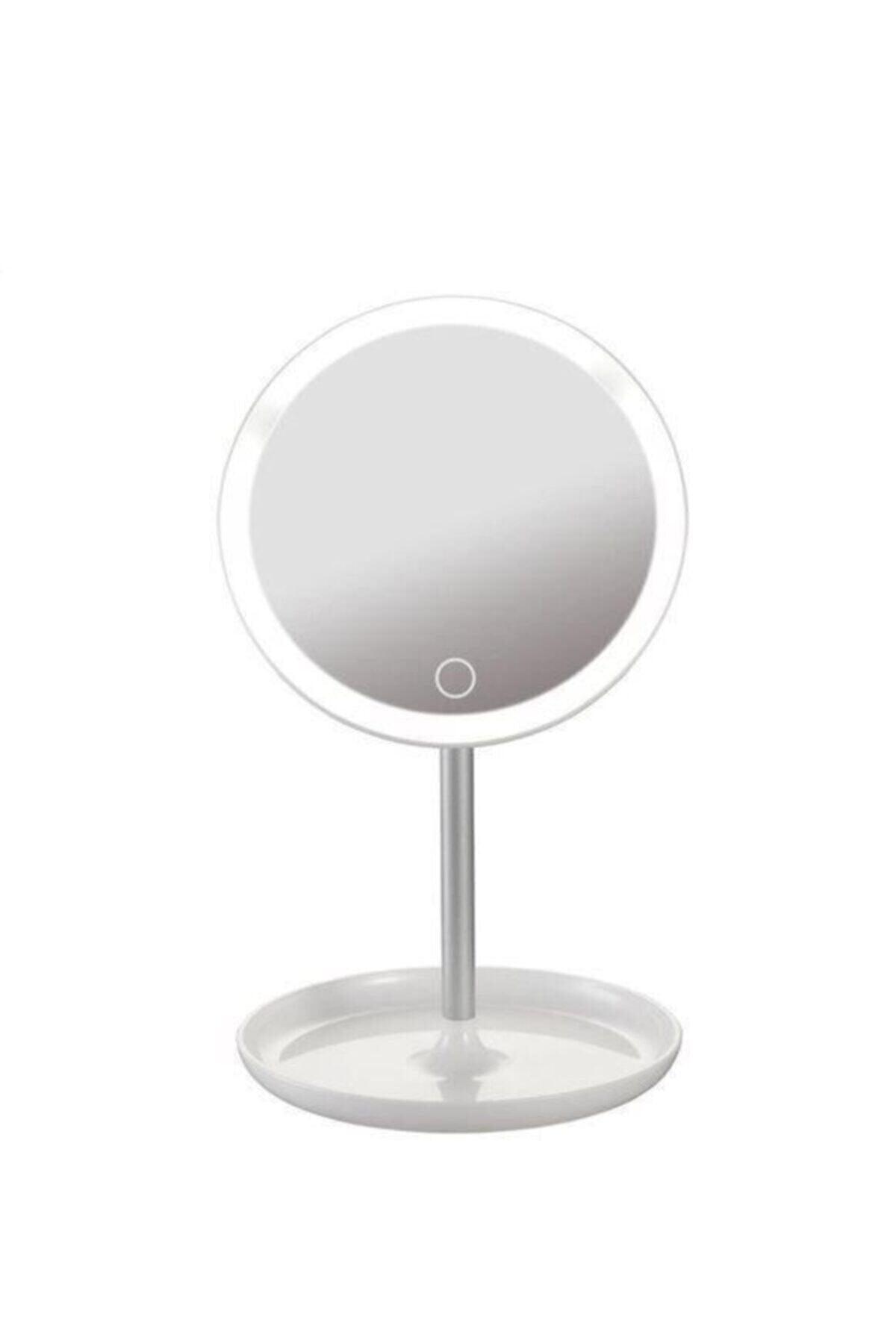 Touch Led Illuminated Usb Li Round Table Top Makeup Mirror Vanity Mirror With Led - Swordslife