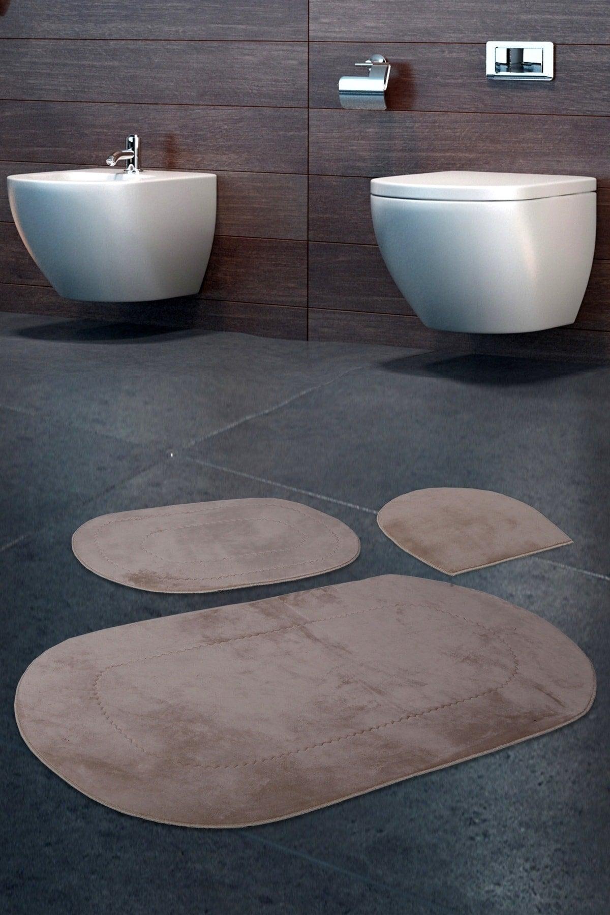 Rixos Mink 3-Piece Bathroom Carpet Mat Set Non-Slip Toilet Seat Set. - Swordslife