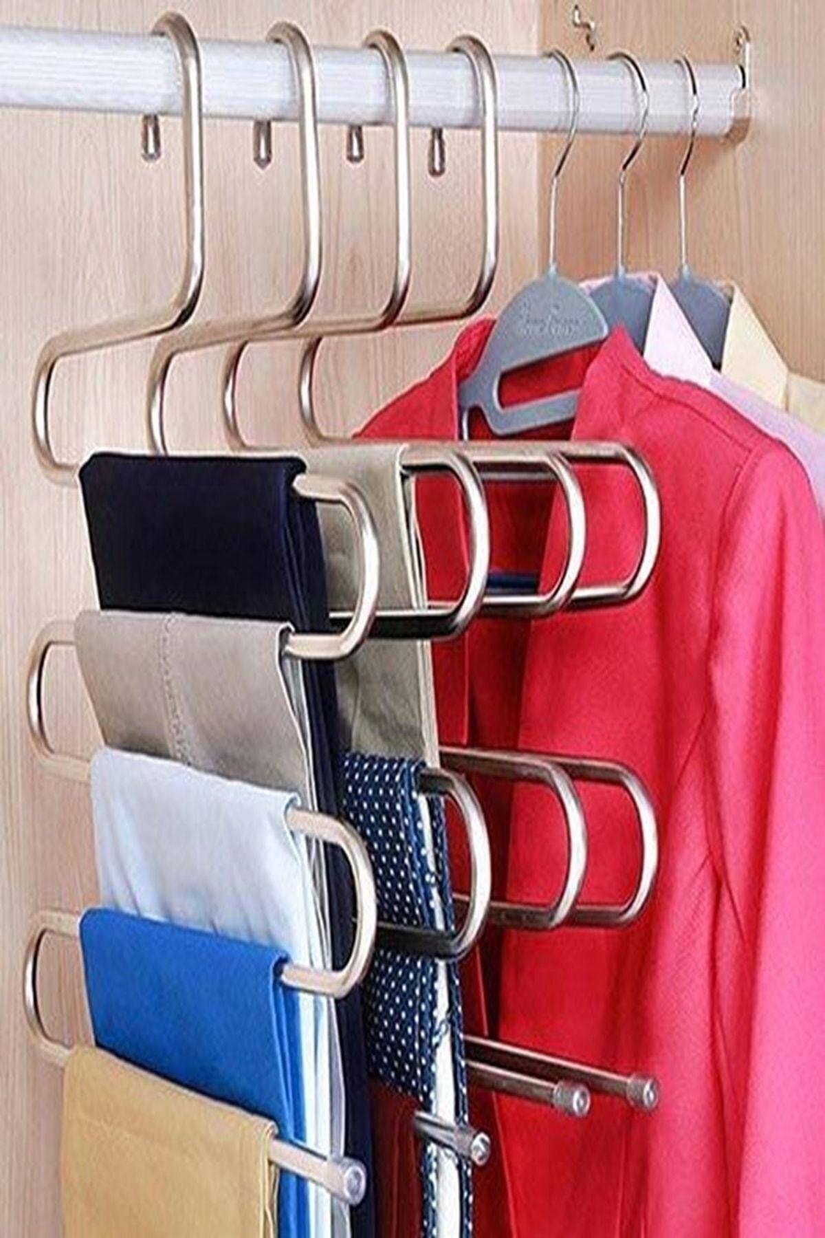 ( 1 Piece ) 5 Layer Trousers Scarf Shawl Hanger Smart Hanger in Wardrobe - Swordslife