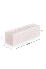 10 Compartment Pink Striped Drawer Organizer - Swordslife