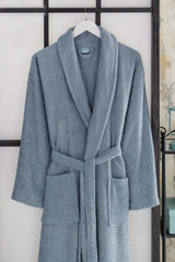 100% Cotton Set of 2 Light Blue Bathrobes - Swordslife