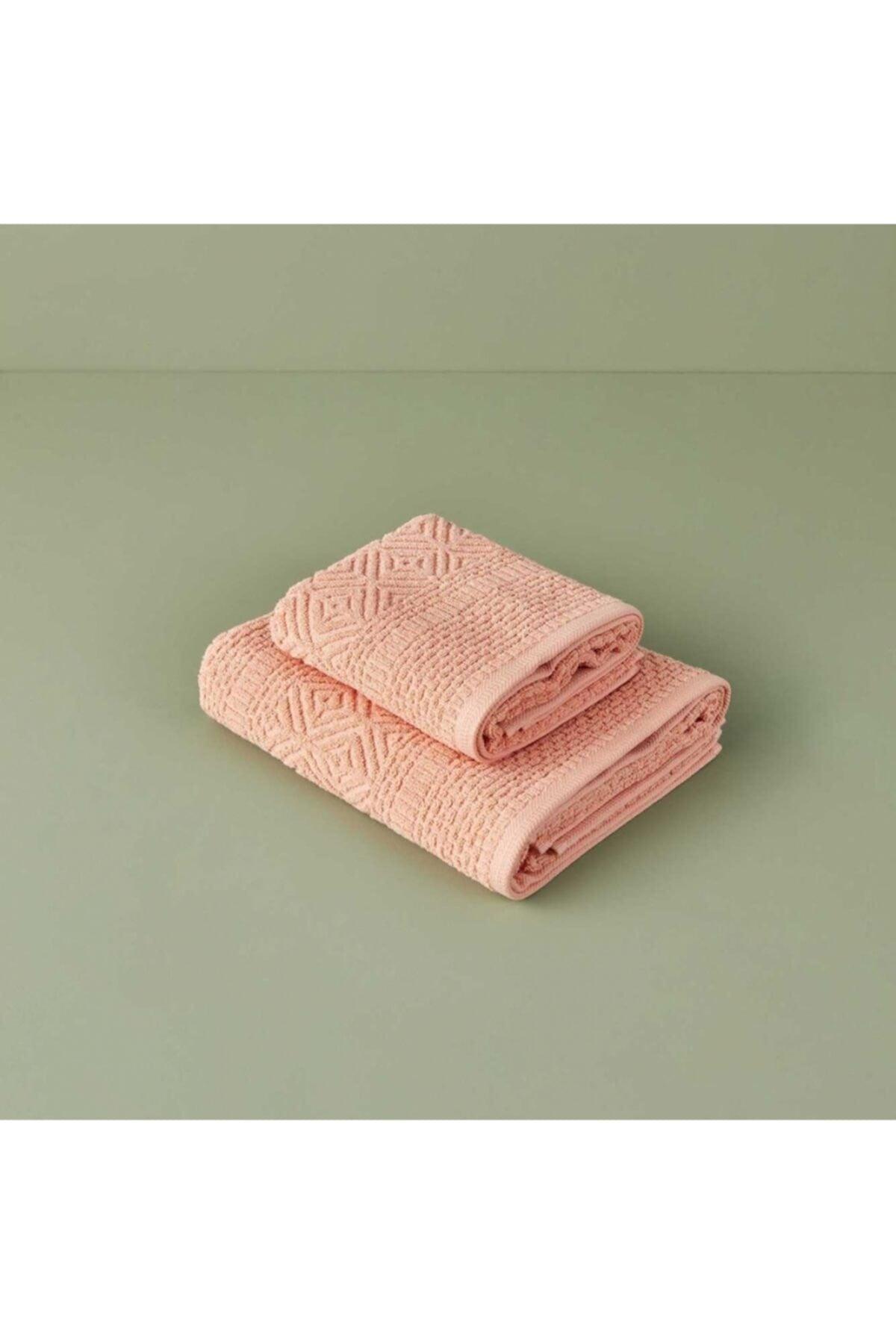 100% Cotton Helena Face Towel Salmon (50x75 Cm) - Swordslife