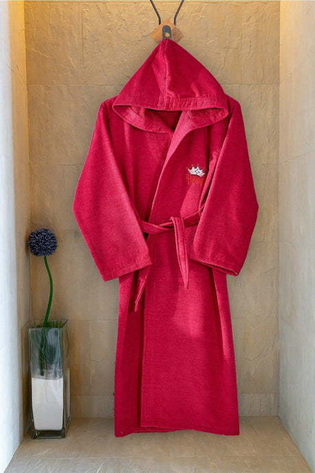 100% Cotton Teen Robe Red