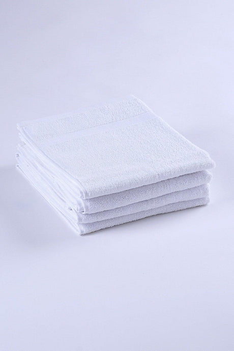 100% Cotton White 4 Pcs Hand Face Hair Towel Set - 4 Pcs 50x80 - Swordslife