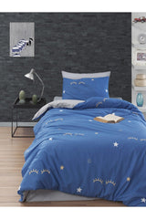 100% Natural Cotton Duvet Cover Set Single Printed Dide Blue - Swordslife