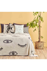 100% Cotton Eyes Double Bed Linen Anthracite (200x220 Cm) - Swordslife