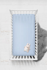 100% Cotton Combed Elastic Bed Sheet - Blue Vertical Striped - 70x140 - Swordslife