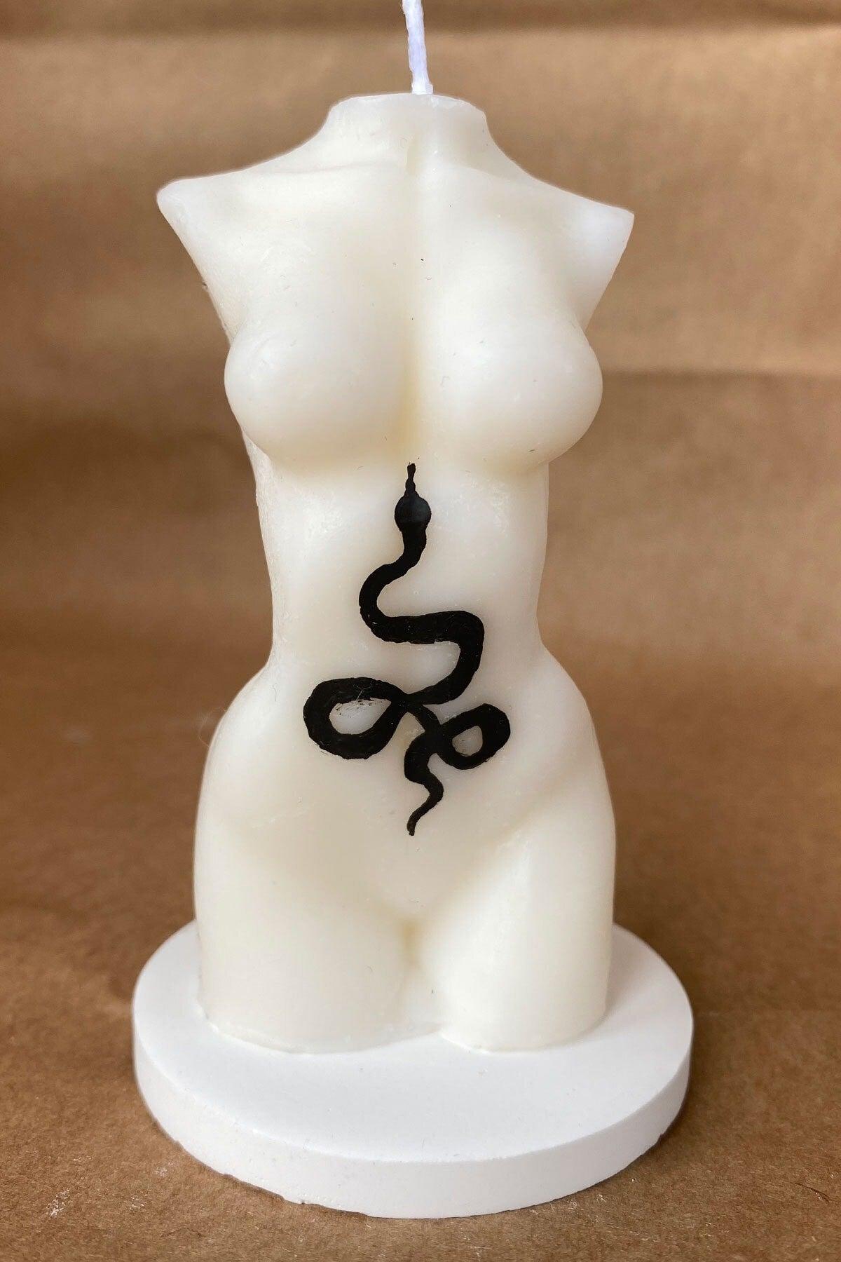 100% Soy White Vanilla Scented Medusa Female Decorative Body Candle - Candle Base - Swordslife