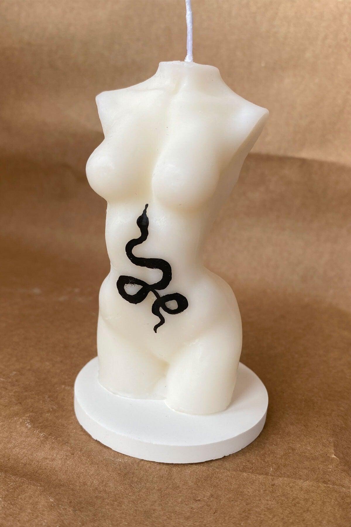 100% Soy White Vanilla Scented Medusa Female Decorative Body Candle - Candle Base - Swordslife