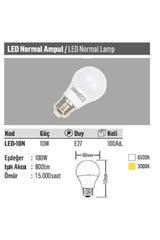 10w E27 Lampholder Led Bulb Daylight (YELLOW) - 10