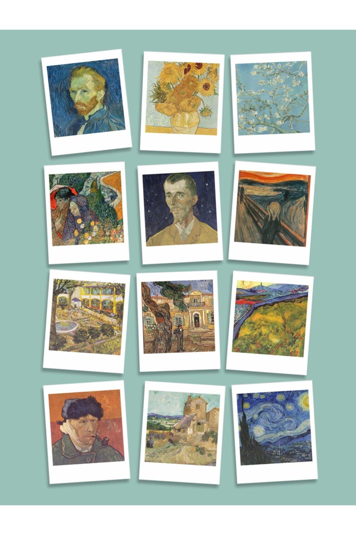 12 Van Gogh Themed Decorative Pola Cards