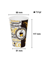 12 Oz Cardboard Latte Cup 300 Ml - 150 Pieces - Swordslife