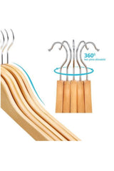 12 Pieces Varnished Wooden Clothes Hanger 1 Quality