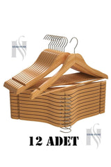 12 Pcs Wooden Hanger Clothes And Clothes Hanger Wardrobe Organizer Hanger Luxury Polished Wood - Swordslife