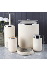 13166 Cream 5 Piece Bathroom Accessory Set - Swordslife