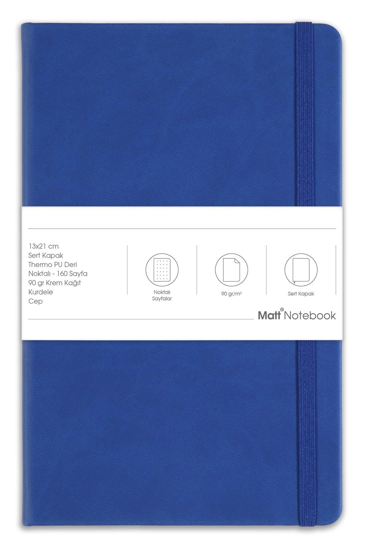 13x21 Elastic Notebook Dotted Navy Blue