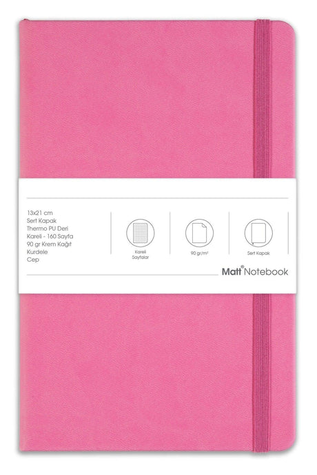 13x21 Elastic Notebook Checkered Pink