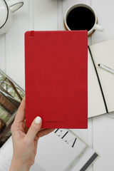 13x21 Rubber Notebook Dotted Red