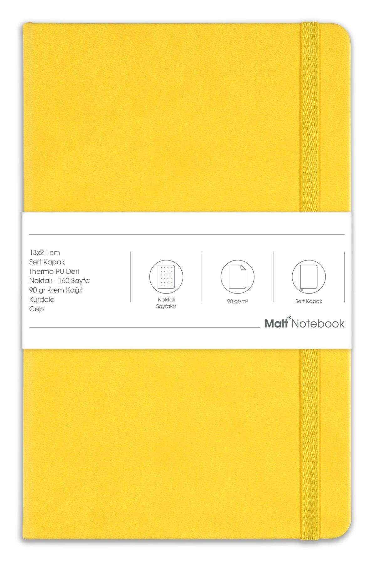 13x21 Rubber Notebook Dotted Yellow