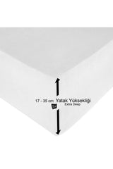 160x200 +35 cm Height Elastic Luxury Combed Cotton Bed Sheet White - Swordslife