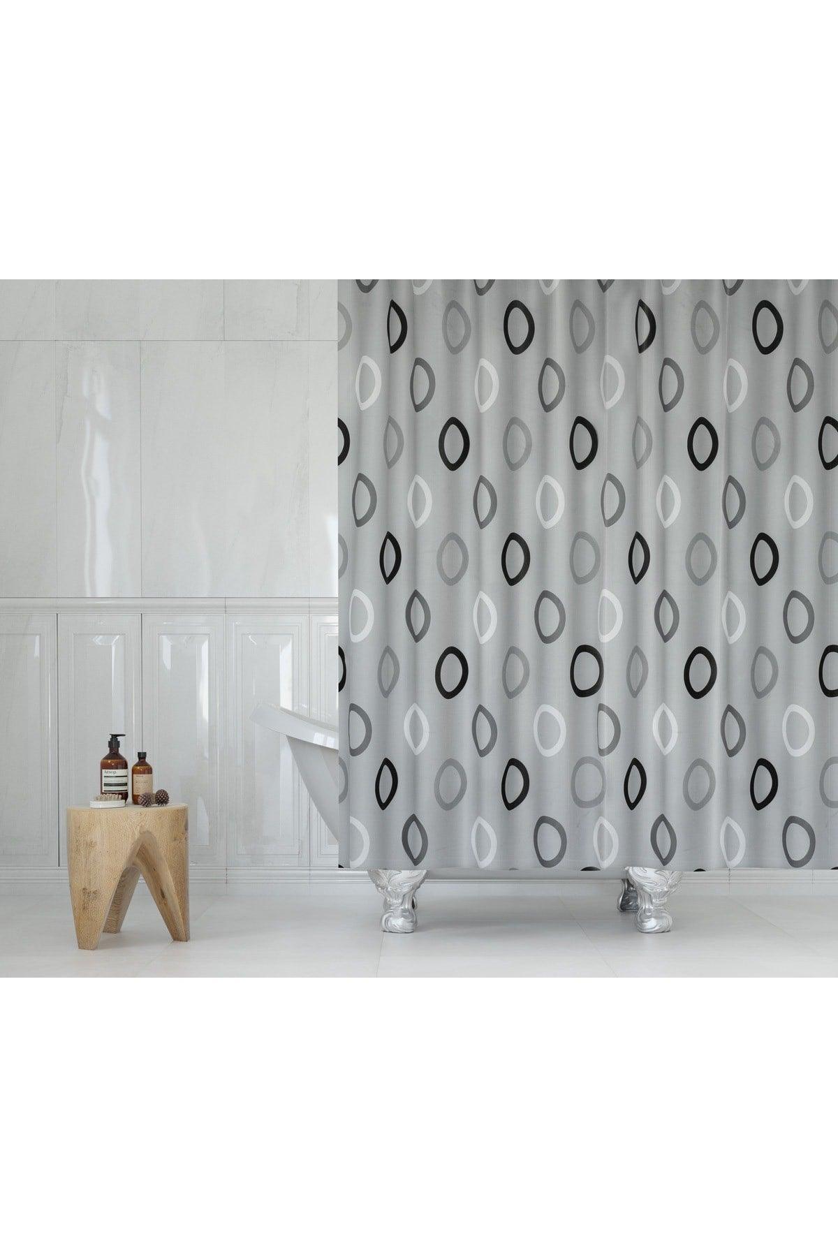 180x200 Cm Bathroom Curtain Single Wing Bathroom Shower Curtain - 12 Pieces C Ring Bath Curtain with Gift - Swordslife