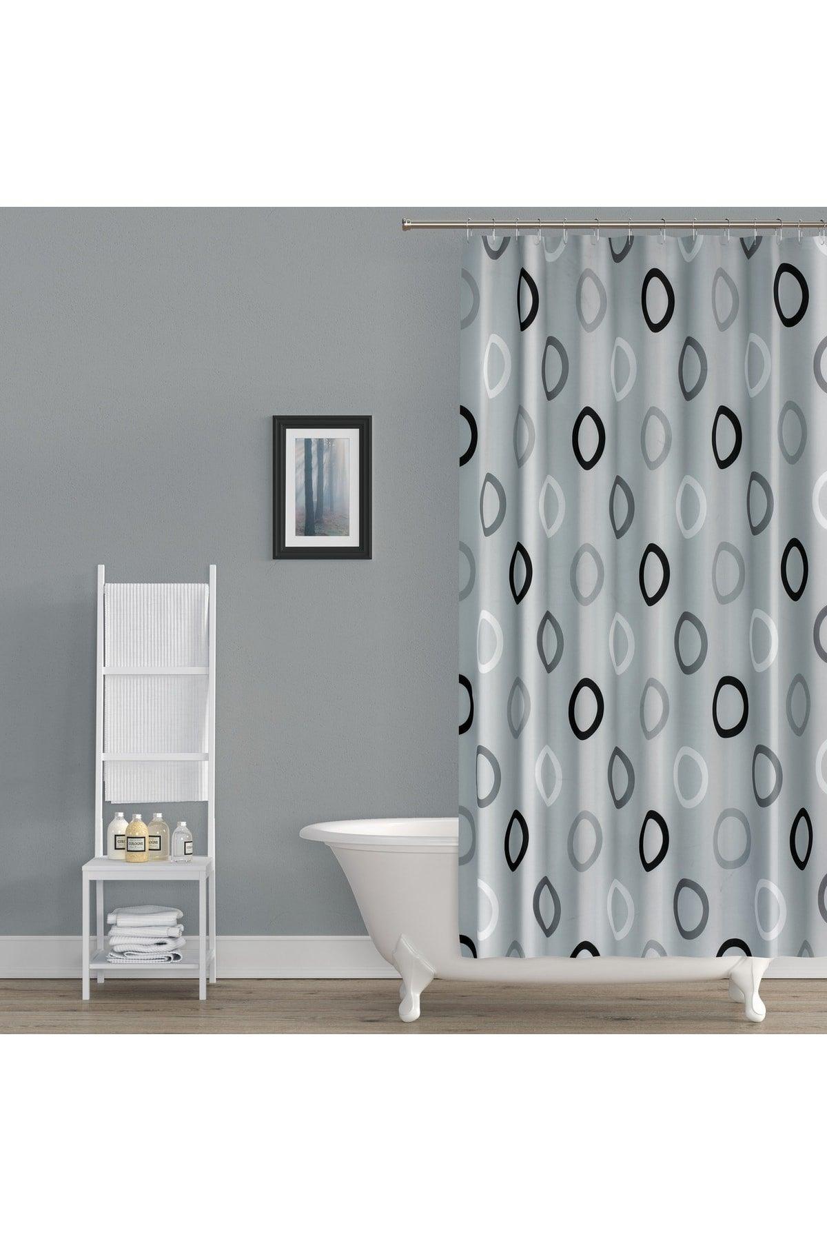 180x200 Cm Bathroom Curtain Single Wing Bathroom Shower Curtain - 12 Pieces C Ring Bath Curtain with Gift - Swordslife