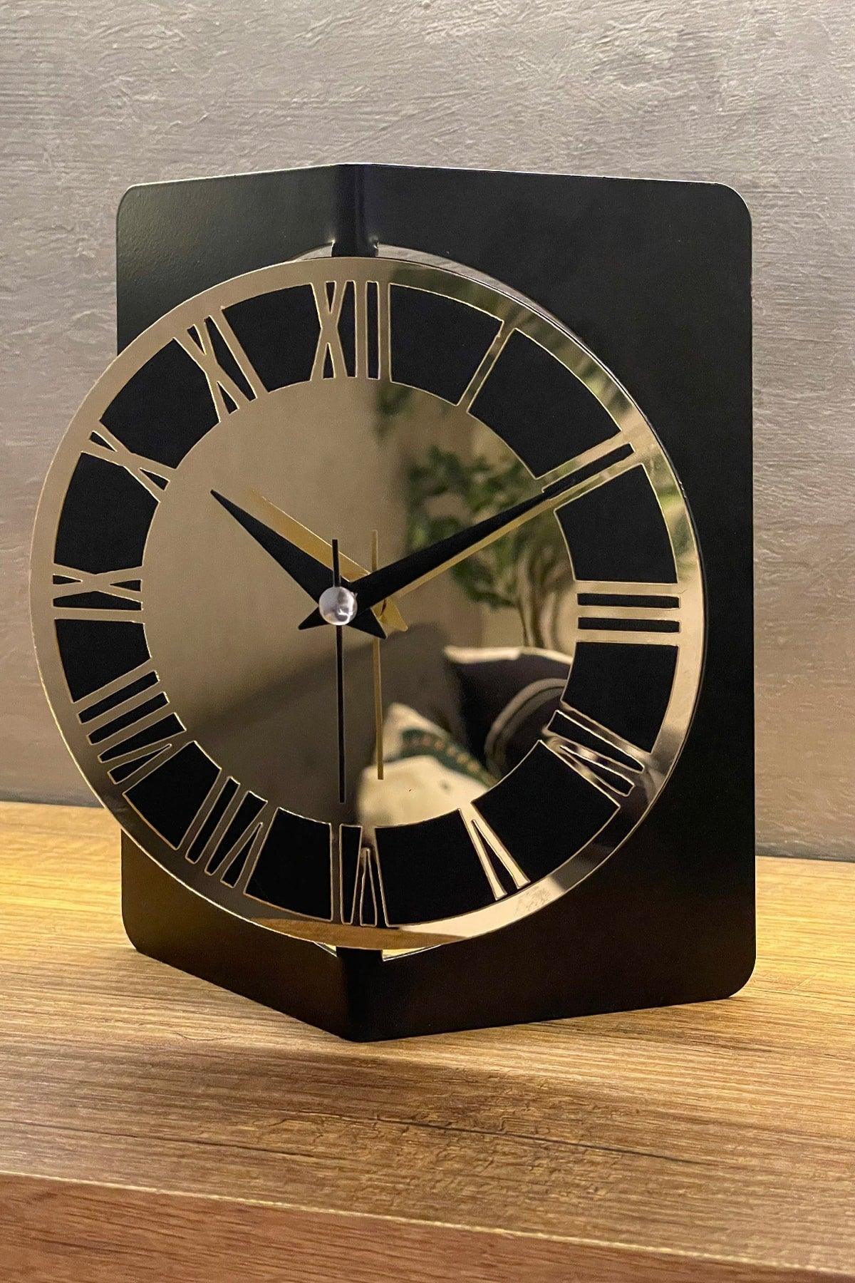 19x15 Cm Metal Material Plexi Numeral Decorative Table Top Clock - Swordslife