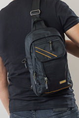 Cross Back Shoulder Chest Waterproof Strap Unisex Black Bag 4926