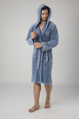 Jeans Denim Cotton Men's Dressing Gown Bathrobe - Swordslife