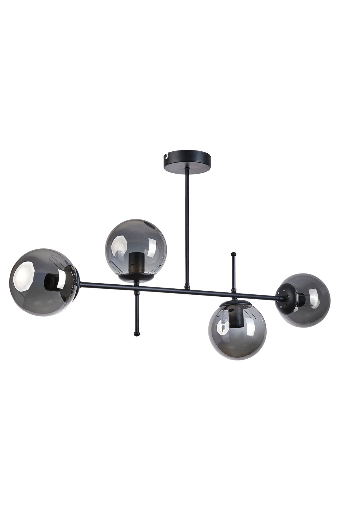 Feris Modern Design Living Room Kitchen Bedroom Black Color Smoked Glass 4-Piece Chandelier