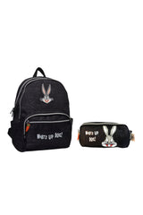 Looney Glittery Primary And Secondary School Bag And Pencil Bag Set