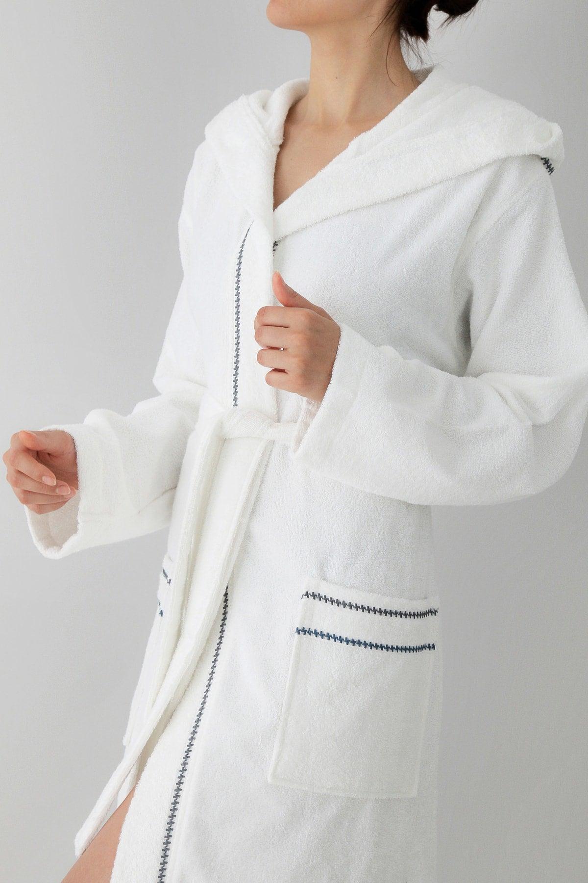 Profundo Robe Cloud - Extra Soft, Modern And Special Design 100% Cotton Unisex Hooded Bathrobe - Swordslife