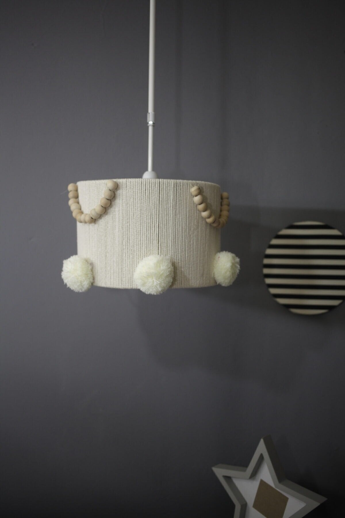 Ecru Macrame Chandelier Children's Room Chandelier Baby Room Chandelier