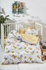 Rabbit Patterned Digital Print Baby Duvet Cover Set