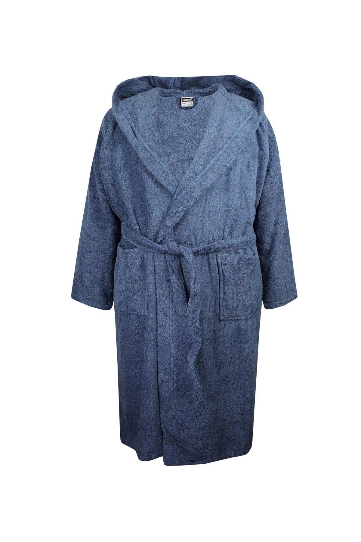 Men's Plus Size Oversized 100% Cotton Hooded Bathrobe - Swordslife