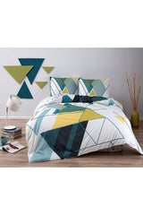 Capel Sheet Elastic Single Cotton Duvet Cover Set Petrol