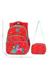 Licensed Coral Ballerina Pattern Primary School Backpack And Lunch Box