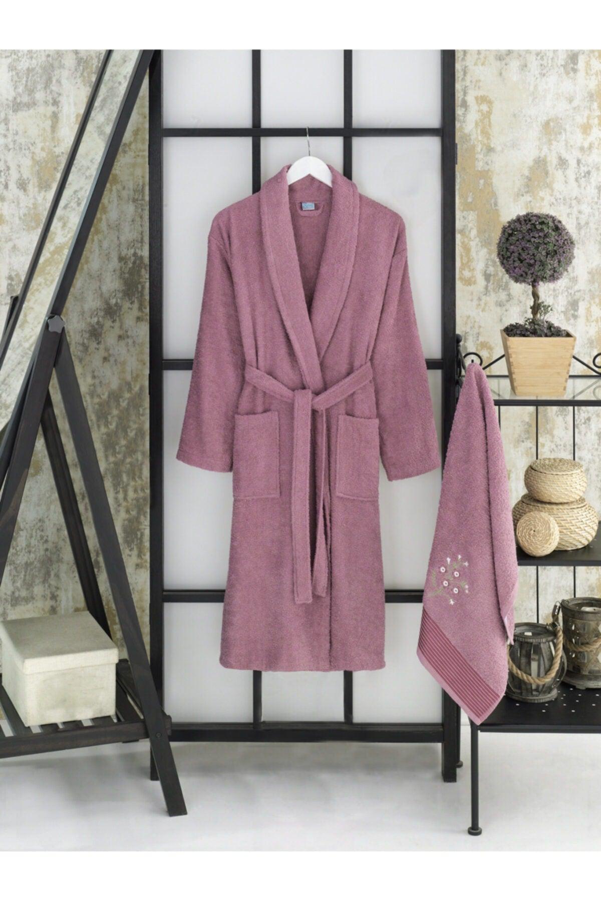 Set of 2 Cotton Embroidered Towel Bathrobes - Swordslife