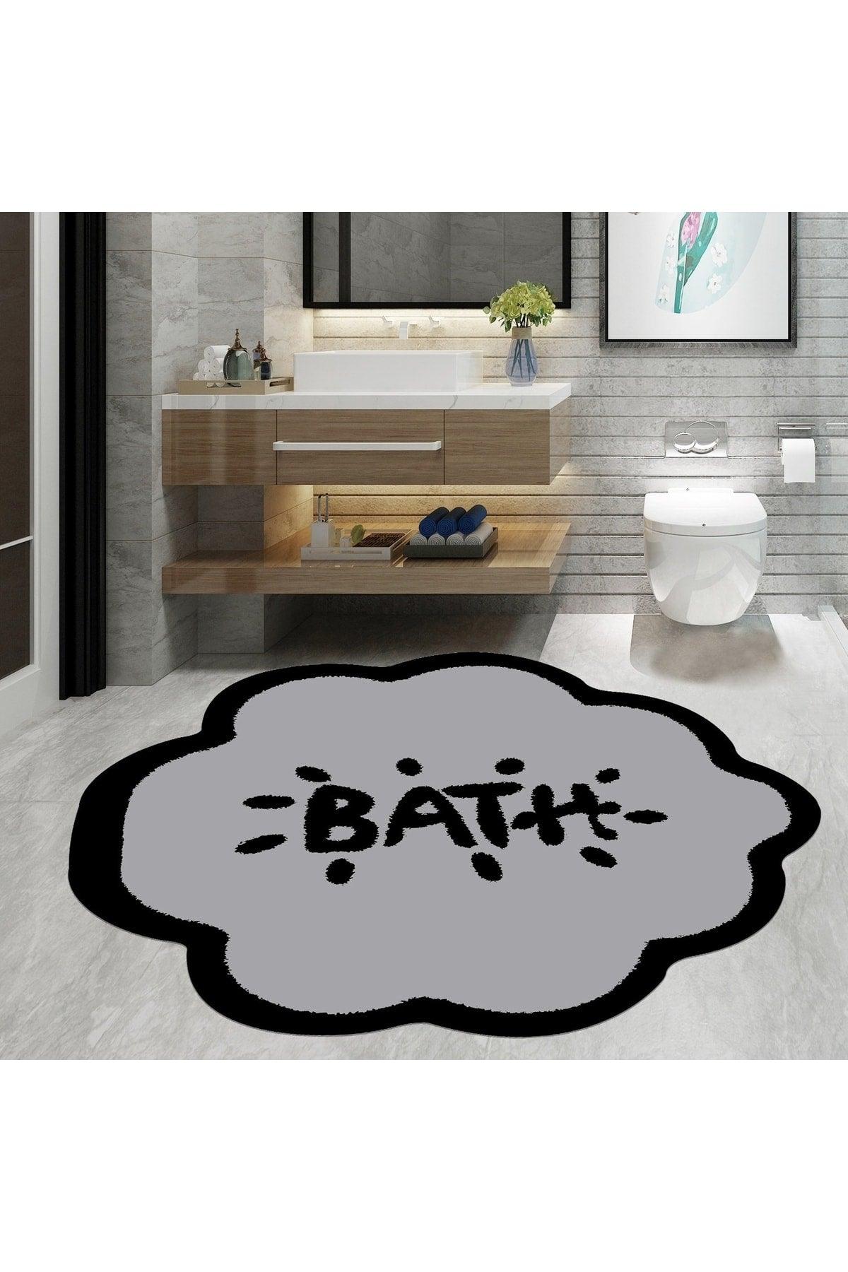 Bath Mat, Bath Written, 80cmx80cm, Round, Non-Slip Floor Carpet - Swordslife