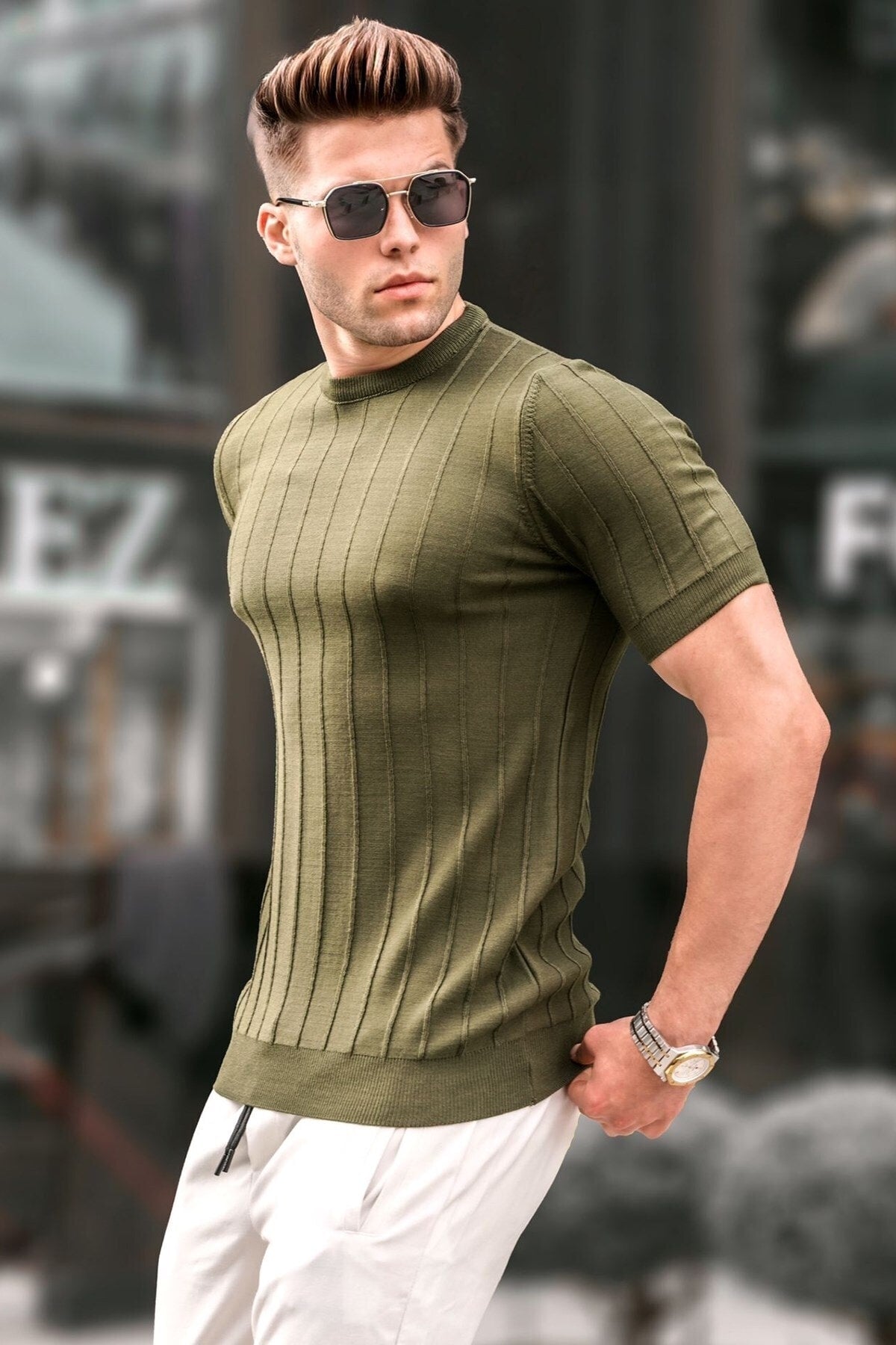 Men's Khaki T-Shirt 5684