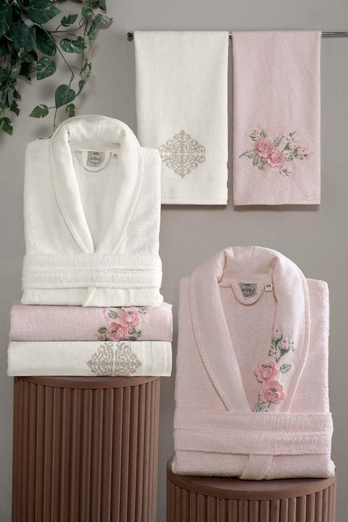 Bamboo Soft Embroidered Family Set Cream-Powder - Swordslife