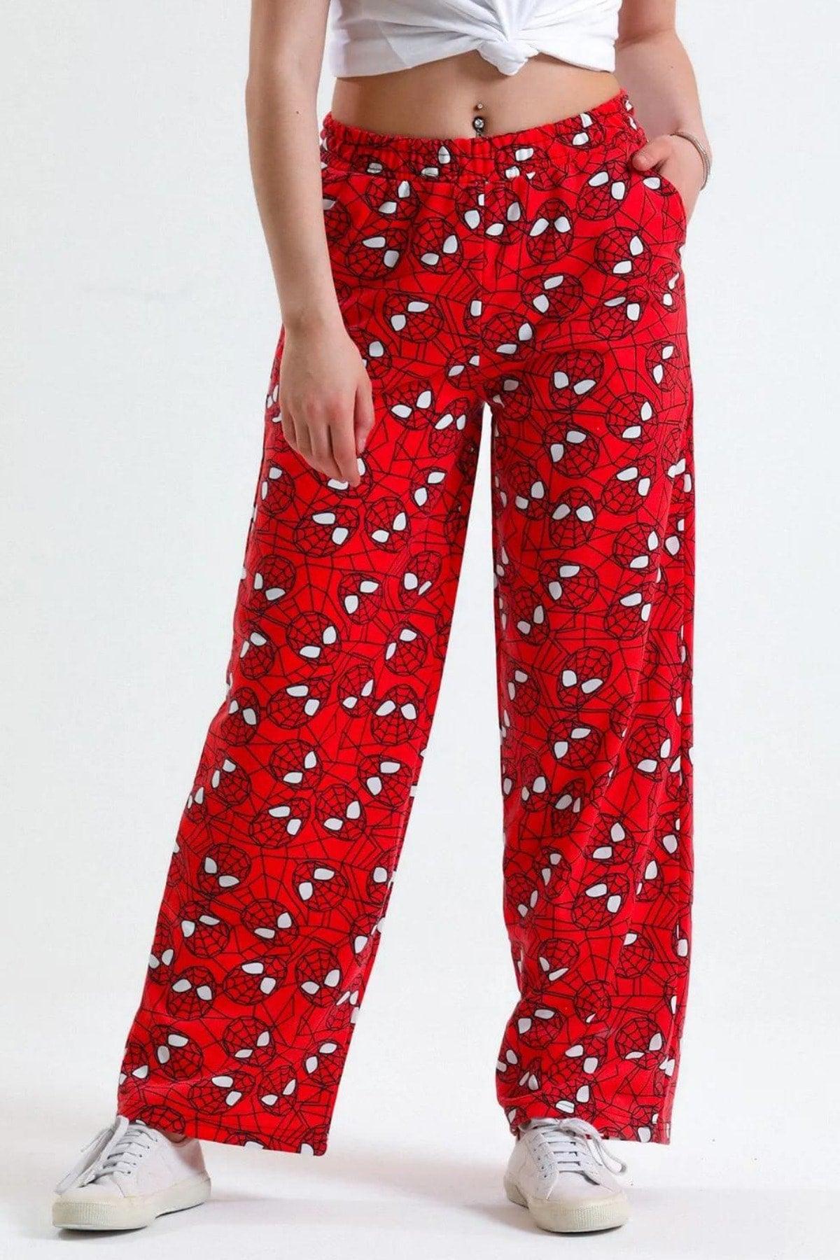 Red Spiderman Wide Leg Sweatpants - Swordslife