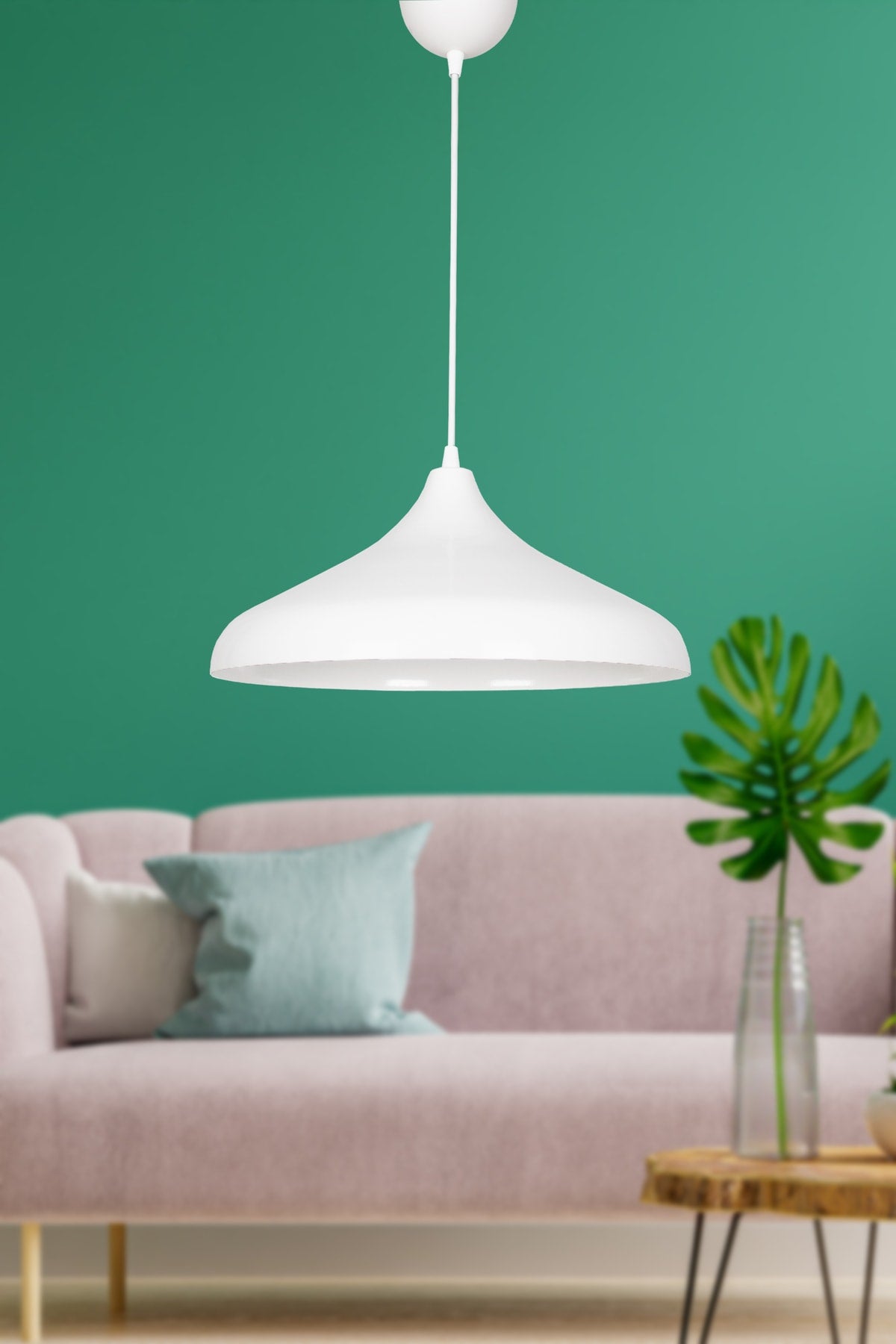 Nil Special Design Bright White Metal Cafe - Kitchen Single Chandelier