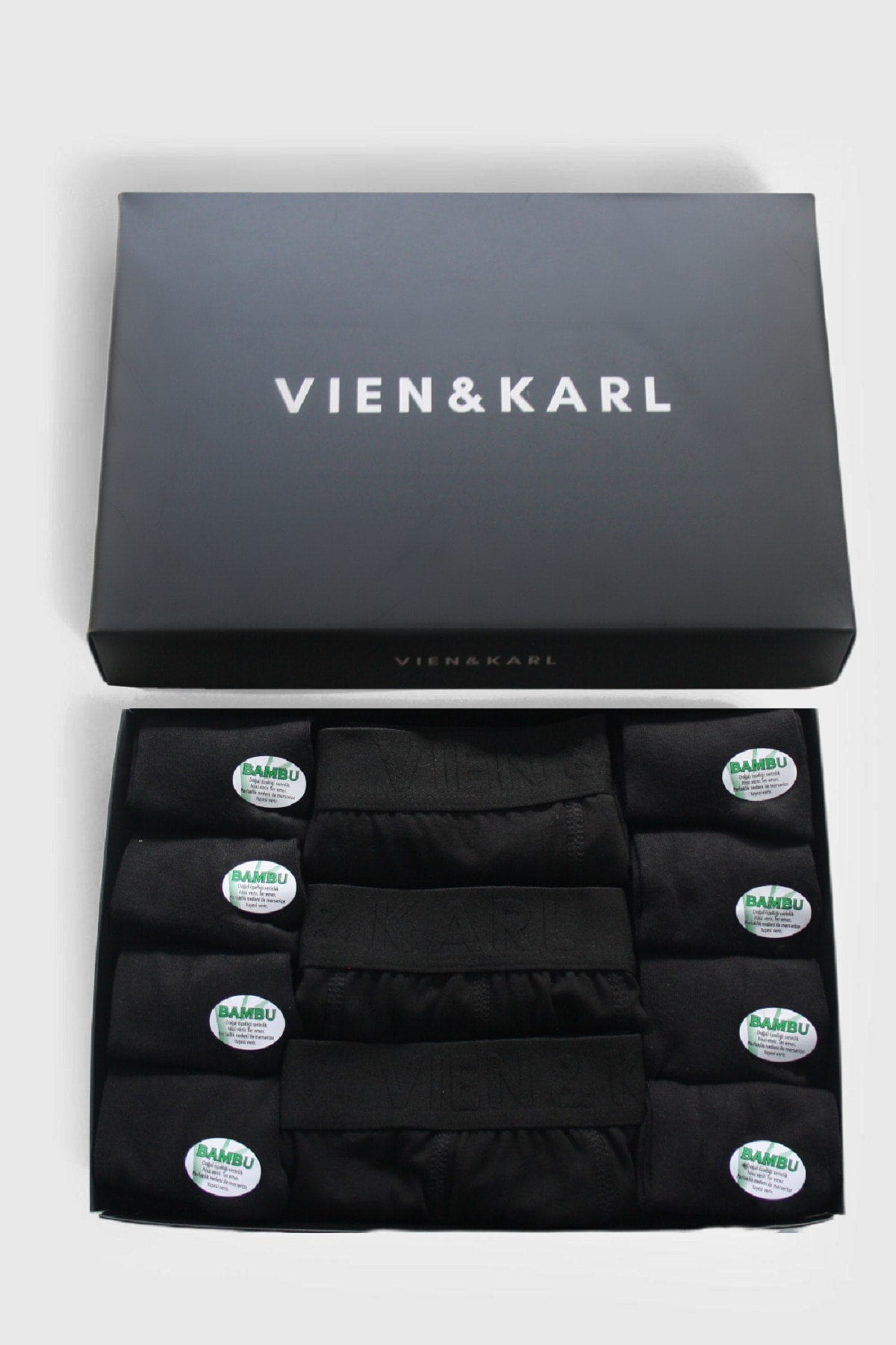 Men's 3-Box Black Lycra Boxer 8-Piece Box Black Socks Combine
