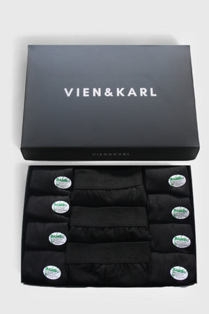 Men's 3-Box Black Lycra Boxer 8-Piece Box Black Socks Combine