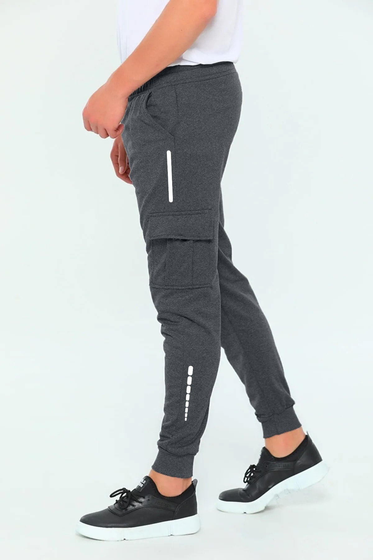 Unisex Commando Pocket Slimfit Reflector Printed Sweatpants