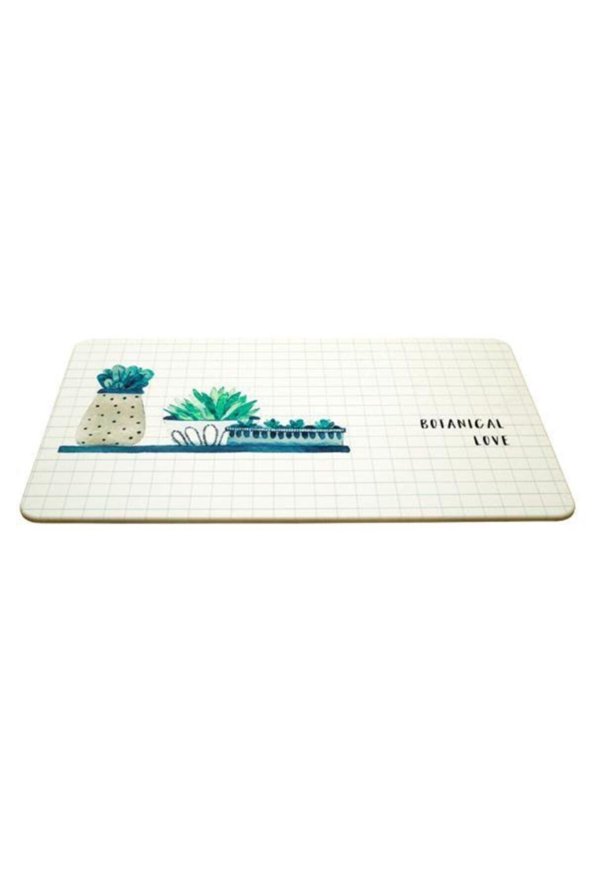 Diatom Bath Mat Water Absorbent Doormat Non-Slip Floor Mat Ablution Mat Botanical - Swordslife